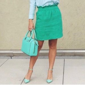 J. Crew Linen City Mini Skirt Kelly Green